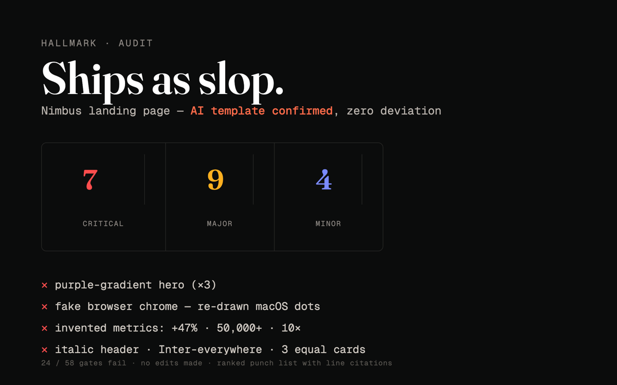 Audit a textbook AI-slop page (audit)
