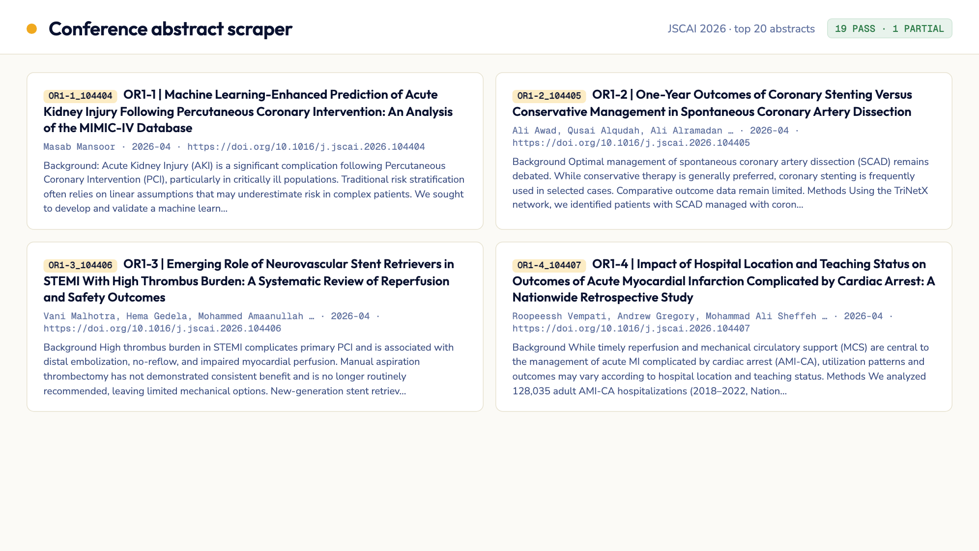 Conference Abstract Scraper
